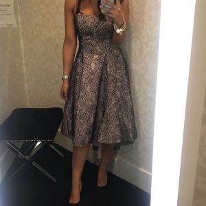 Phoebe WHBM Designer Dress Black Blush Lace Sz 0